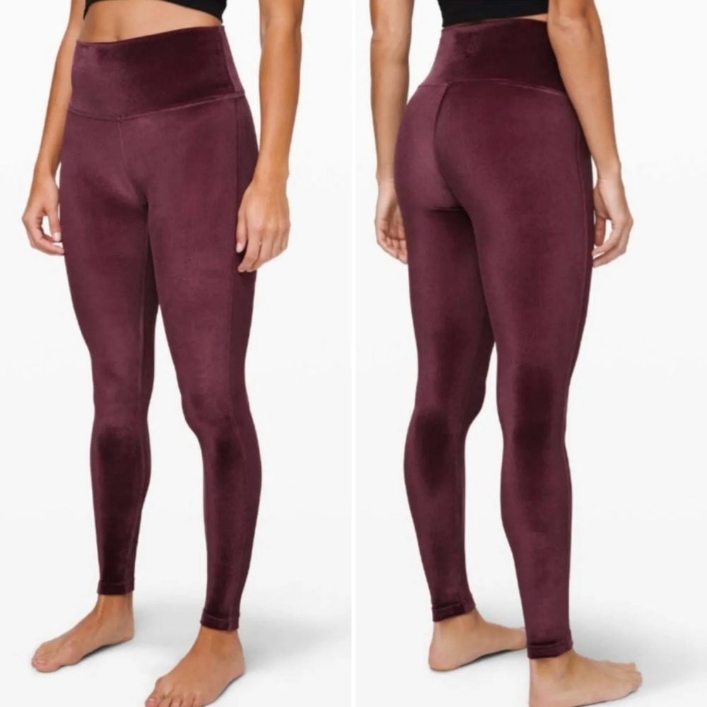 Lululemon | Wunder Lounge High Rise Velvet Legging In Garnet | XXS (2) - Picture 4 of 9